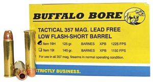 Buffalo Bore 19H20 357 Mag 125gr Barnes XPB Lead-Free Ammo 20 Rounds