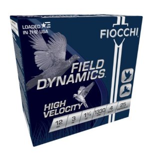 Fiocchi 123HV4 12Ga 3" 1-3/4oz #4 Shot 1330fps 25rd Box