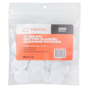 Tapco TAP22071 .22-.270 Cal 1in Round Cotton Patches 300CT