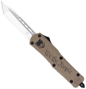 CobraTec Knives FS-3 OTF 2.75 In D2 Tanto Blade Tan Aluminum Handle