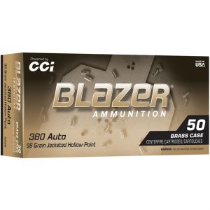 CCI 380 Auto 98gr Blazer Brass JHP 50 Rounds