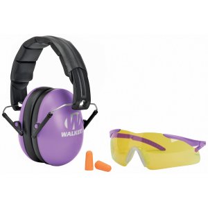 Walker's GWPYWFM2GFPPUR Folding Muff Combo 23 dB Purple/Black