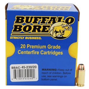 Buffalo Bore 4523020 .45 ACP +P 230gr JHP Ammo 20 Rounds