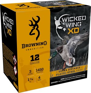 Browning Wicked Wing XD 12 Gauge 3 in 1.25 oz #4 Shot 25 Rounds