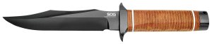 SOG Super Bowie SOGSB1TL 7.5 In Fixed Blade Black TiCN Leather