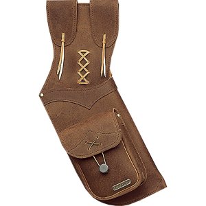 Neet T-2595 Field Quiver Burgundy Leather RH - Hand Lacing, Flap Pocket, Double Flap Belt Tunnel - Model 5708