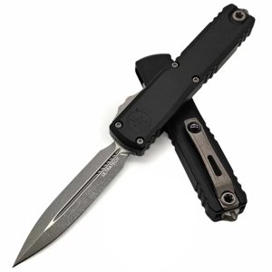 Microtech Ultratech G3 ZBP D/E 3.55 In Apocalyptic Black Aluminum Handle