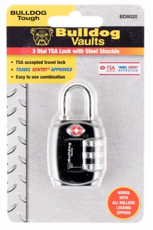Bulldog BD8020 545 TSA Lock Steel Shackle 0.75 In Combination All Metal
