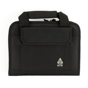UTG PVC-PC01B Deluxe Single Pistol Case Black, 1680D Polyester, 11"x8"