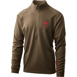 Badlands Pecora Heavyweight Merino 1/4 Zip Mud Small 250g Wool