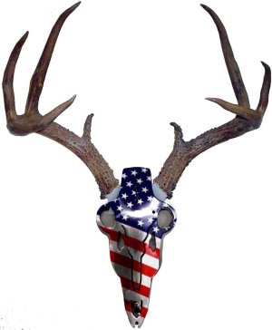 Do-All Outdoors ABAM5 Antler Mount Solid Steel American Flag Display