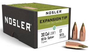 Nosler E-Tip 59380 30 Caliber .308 110 Grain Lead-Free Spitzer