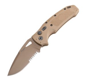 Hogue 36333 Sig K320A Knife 3.5" Drop Point Auto Fold Tan