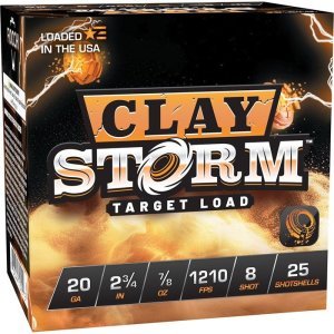 Fiocchi Clay Storm 20 Gauge 2-3/4in 7/8oz #8 1210fps 25/Box