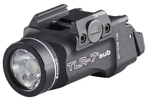 Streamlight TLR-7 Weapon Light 1913 Short Railed 500 Lumens Output White LED Light 141 Meters Beam Rail Grip Clamp Mount Black Anodized Aluminum