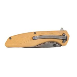 Smith & Wesson 1084312 Drop Point Folding Knife 3.5 In Blade Tan Handle
