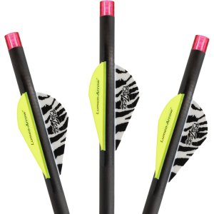 Lumenok BECF3P 20In Carbon Crossbow Bolts Pink Blazer Vanes 3pk