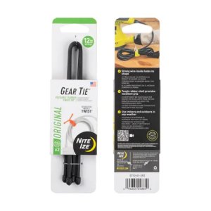 Nite-Ize Gear Tie Reusable Rubber Twist Tie 12In Flexible