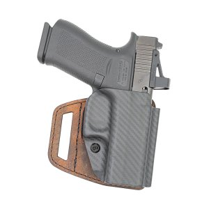 Versacarry VSL211G19 V-Slide OWB Holster Brown Leather/Poly for Glock 19
