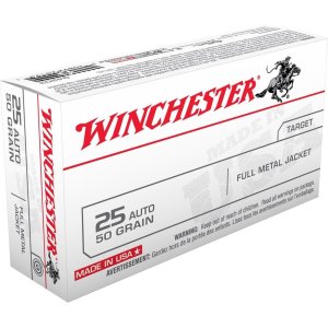 Winchester Q4203 25 ACP 50 gr Full Metal Jacket 50 Rounds per Box