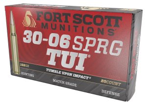 Fort Scott Munitions 3006168SCV .30-06 TUI 168gr Solid Copper Ammo 20 Rds