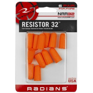 Radians FP8000BP Foam Earplugs 32 dB NRR 6 Pair Orange Uncorded