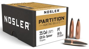 Nosler Partition .257 Caliber 125gr Spitzer Point 50 Pack 35643