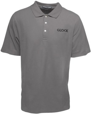 Glock AP95874 Classic Polo Gray Cotton Short Sleeve Small