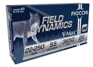 Fiocchi 222-50 Rem. 55 Grain V MAX Ammo 20 Round Box (22250HVD)
