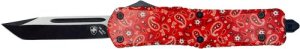 Templar SBND231 Small OTF Knife Red Bandana 2.75" Black Tanto Blade