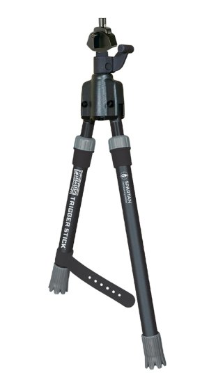 Primos Trigger Stick Gun Mounted Bipod Short Black with Spartan Technology - Quick Adjust, Magnetic Attachment System, Sturdy Steel