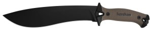 Kershaw 1077TAN CAMP 10 Machete: 10in Fixed Blade, 65Mn Carbon Steel, Full Tang, Tan Handle