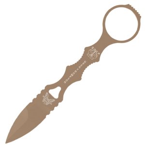 BENCHMADE MINI SOCP SAND Fixed Blade, Spear Point, 440C Stainless Steel, Desert Sand Handle, 1.66" Injection Molded Sheath