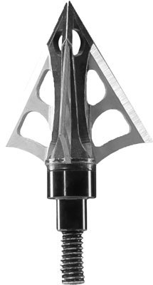 Muzzy Merc 281 Broadheads, 3-Blade, 100gr, Stainless Steel Ferrule, 1.125in Cut, Silver, 3-Pack