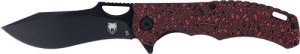 Cobratec Nighthawk CTNHK 3.62" Black D2 Blade Red G-10 Handle Folder