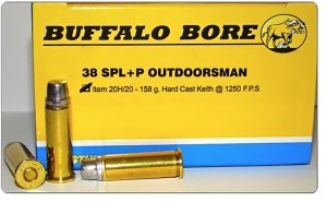 Buffalo Bore 20H20 .38 Special +P 158gr Hard Cast Ammo 20 Rounds