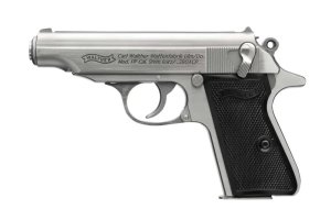 Walther PP 380ACP Stainless 7RD Black Synthetic Grips