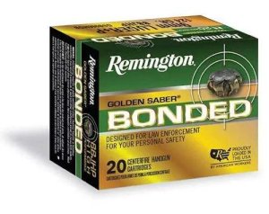 Remington Golden Saber 9mm Luger +P 124 gr JHP 4 in Nickel Plated 20 Rds