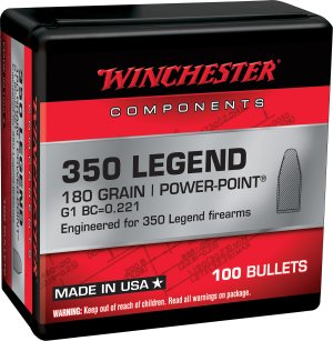 Winchester Centerfire Rifle Reloading 350 Legend 180 gr Power-Point Bullets