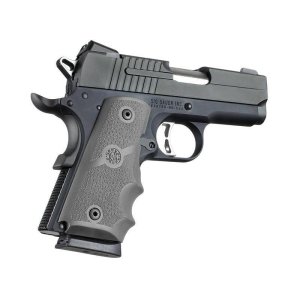 Hogue 43002 Officers Model Overmolded Rubber Grips Finger Grooves