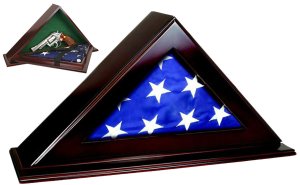 Peace Keeper PFC Patriot Flag Case Mahogany 22"x4.25"x11.5" Key Entry