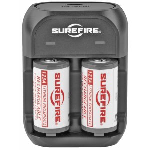 SureFire SFLFP123KIT AC/DC Charger Kit with 2 LFP123 Batteries