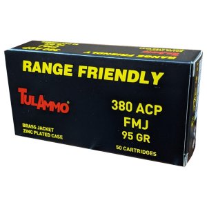 Tulammo .380 ACP 95gr Brass Jacketed FMJ Zinc Coated Steel 50/ct