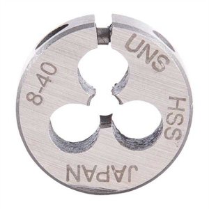 Brownells Round Wire Gauge Carbon Die 13/16 Diameter 8-40 Thread