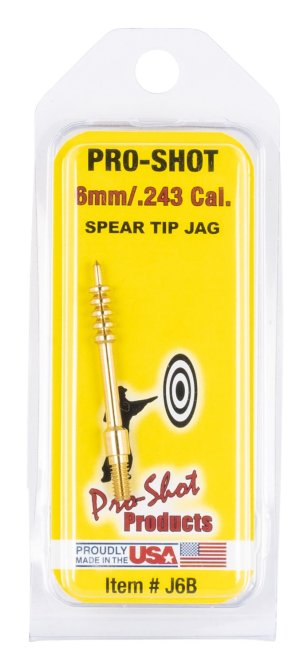 Pro-Shot J6B 6mm Rifle Brass Cleaning Jag - Spear Tip, #8-32 Thread