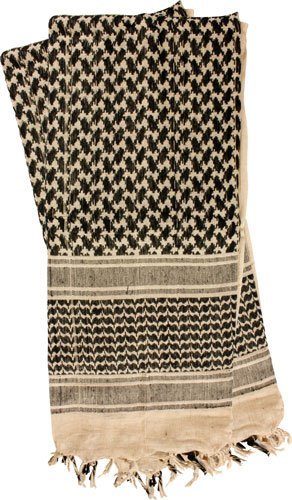 Red Rock Gear Shemagh Head Wrap Khaki/Black Tactical Desert Scarf