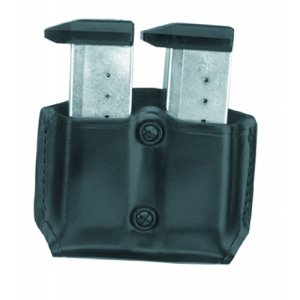 Gould & Goodrich Double Magazine Case Black Leather Belt Mount