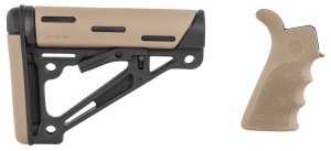 Hogue 15355 OverMolded AR-15 Collapsible Buttstock FDE Rubber Grip
