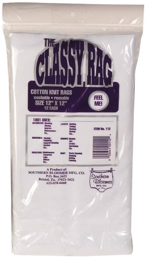 Southern Bloomer Cotton Knit Rags, 12x12, 12-Pack