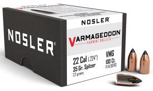 Nosler Varmageddon .224 35 Grain FB Tipped Bullets 100 Per Box